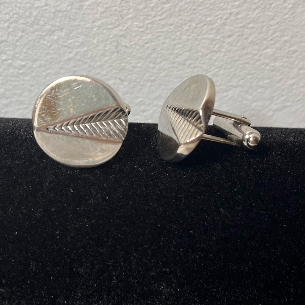 Vintage Silver Cufflinks with Arrow Design